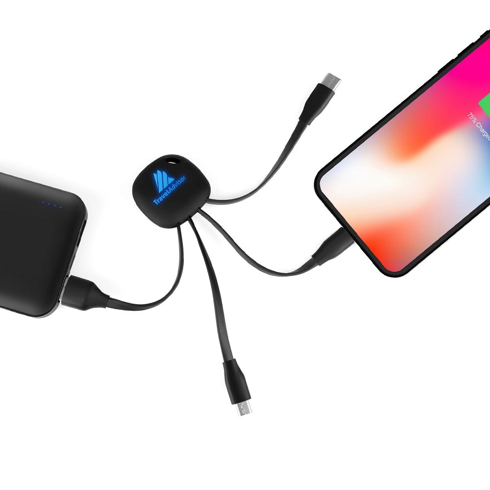 4 in 1 Charging Cable with LED Logo